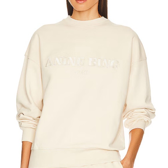 Anine Bing - Evan Sweatshirt in Cream - XS - Picture 1 of 6